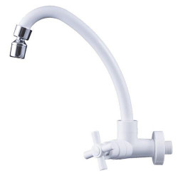 TORNEIRA ABS BICA MOVEL PAREDE BRANCA GIRATORIA CRUZETA CIVITT