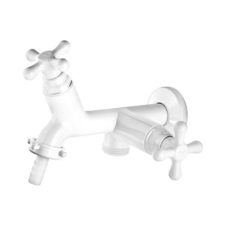 TORNEIRA PARA MAQUINA DE LAVAR 1/2" 3/4" BRANCO MARUJA VIQUA