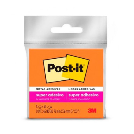 BLOCO ADESIVO ANOTACAO 76X76MM LARANJA 45 FOLHAS POST-IT
