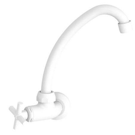 TORNEIRA COZINHA PAREDE BICA MOVEL 1/2" 3/4" SIENA BRANCO VALEPLAST