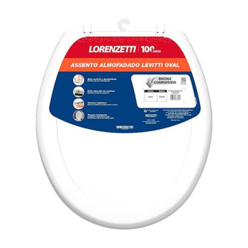 ASSENTO ALMOFADADO BRANCO OVAL LEVITTI LORENZETTI