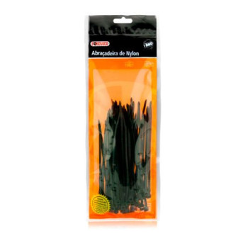 ABRAÇADEIRA DE NYLON 140 X 3,5MM PRETA C/100 FOXLUX