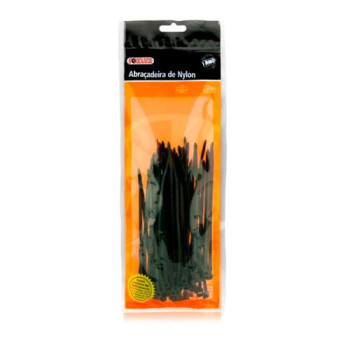 ABRAÇADEIRA DE NYLON 200 X 4,8MM PRETA C/100 FOXLUX