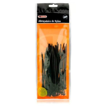 ABRACADEIRA DE NYLON 280X3,5 PRETA C/100 FOXLUX