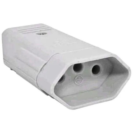 PLUGUE 10A FEMEA 2P+T BRANCO TOMADA MÓVEL PERLEX