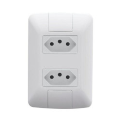 TOMADA DUPLA 2P+T ARIA 20A HORIZONTAL BRANCO TRAMONTINA
