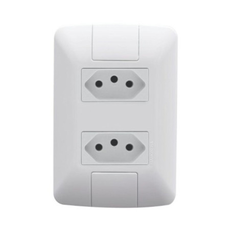 TOMADA DUPLA 2P+T ARIA 20A HORIZONTAL BRANCO TRAMONTINA