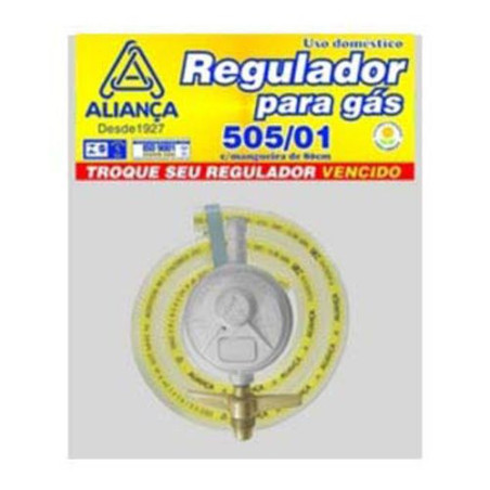 REGULADOR DE GAS 505/01 C/MANGUEIRA 80CM ALIANCA