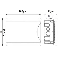 CENTRO PVC EMB 08DIN TAMPA BRANCA (1271) KRONA