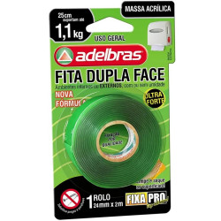 FITA DUPLA FACE ACRÍLICA 24MM X 2M ADELBRAS