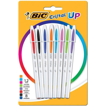 Caneta Esferográfica 1.2mm Cristal Up 8 Cores - Bic - Blister com 8 Unidades - 930007