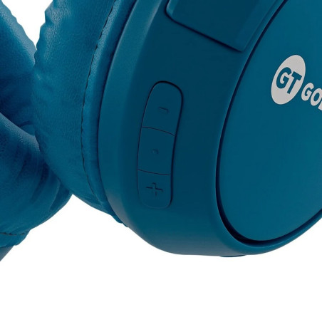 Fone de Ouvido Headset Bluetooth com Microfone e Entrada para Micro Cartão de Memória Azul GT Go Goldentec - 63284