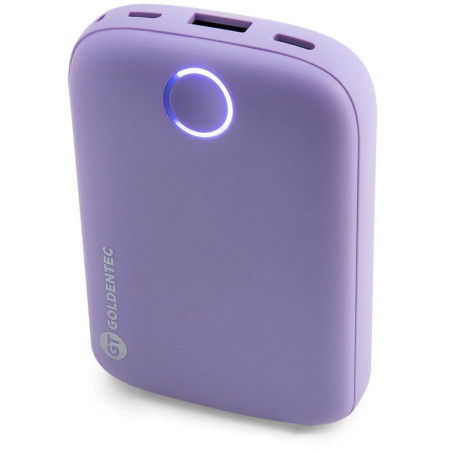 Carregador de Celular Portátil Power Bank 10.000mAh 1 USB 2.1A Roxo Goldentec - GT - 44296