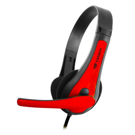 Fone de Ouvido Headset com Microfone com Plug P2 Preto/Vermelho C3Tech - PH-30BK