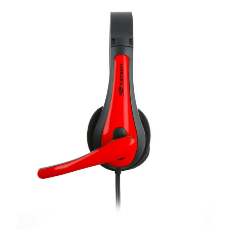 Fone de Ouvido Headset com Microfone com Plug P2 Preto/Vermelho C3Tech - PH-30BK
