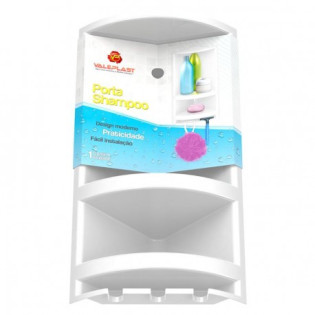 PORTA SHAMPOO OPACO DE CANTO BRANCO VALEPLAST