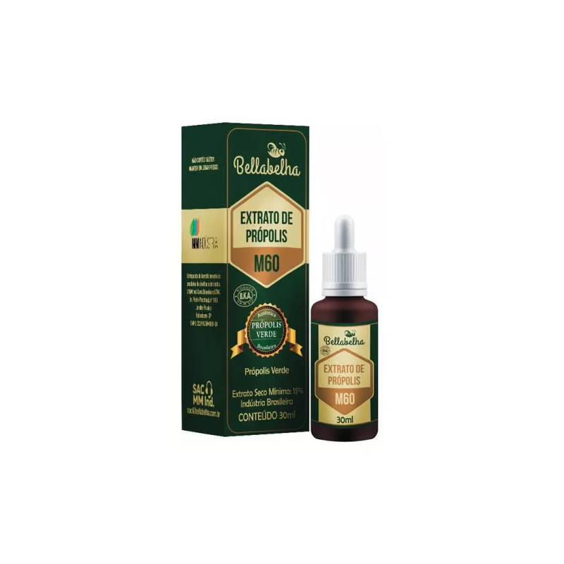 EXTRATO DE PRÓPOLIS M60 - 30ML – BELLABELHA EXTRATO DE PRÓPOLIS M60 - 30ML – BELLABELHA