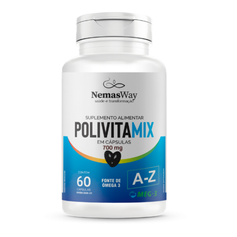 NEMASWAY POLIVITAMIX COM ÔMEGA 3 60 CAPSULAS NEMASWAY POLIVITAMIX COM ÔMEGA 3 60 CAPSULAS