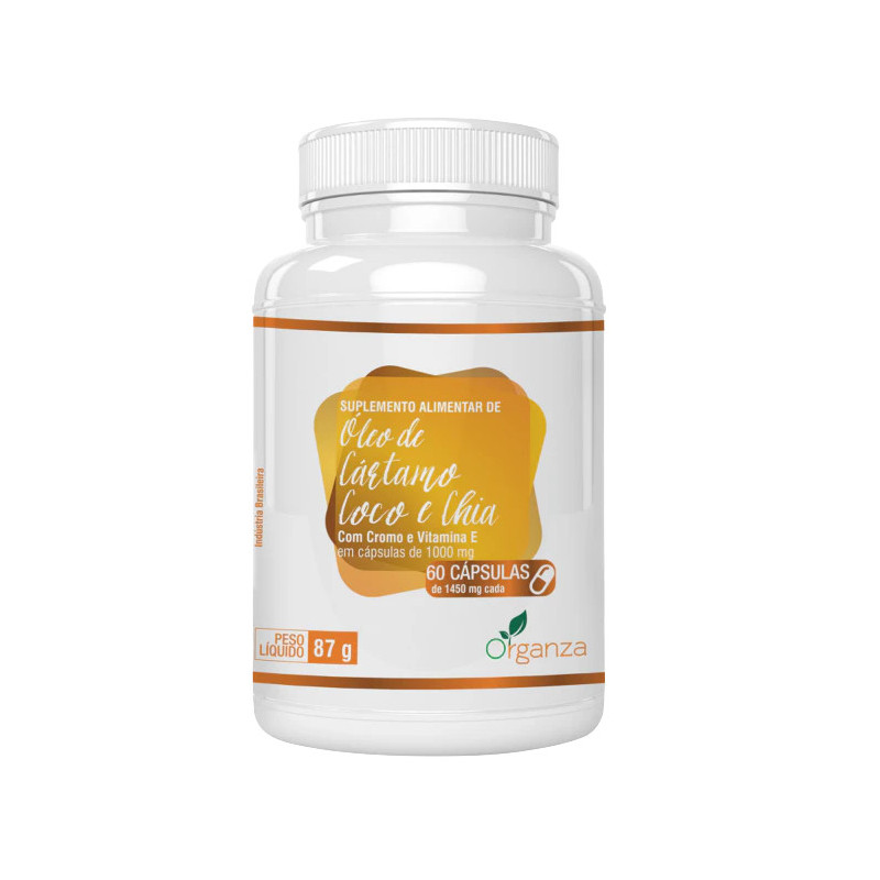 OLEO DE CARTAMO COCO E CHIA 60 CAPSULAS - ORGANZA