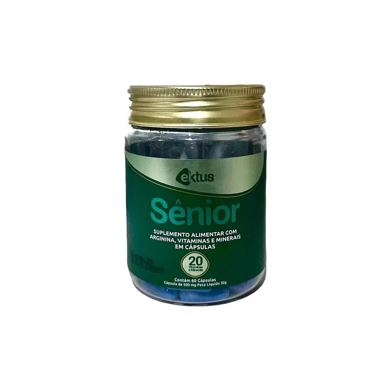 SÊNIOR (VIT COM ARGININA) 60 CAPS DE 500MG - EKTUS SÊNIOR (VIT COM ARGININA) 60 CAPS DE 500MG - EKTUS