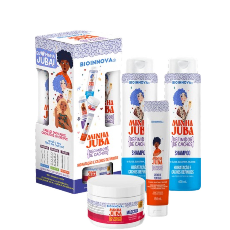 KIT CAPILAR MINHA JUBA 4 ITENS BIOINNOVA KIT CAPILAR MINHA JUBA 4 ITENS BIOINNOVA
