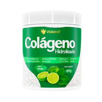 Colágeno Hidrolisado com Biotina, Vitaminas e Minerais 300g - Sabor Limão - VIDEIRA7