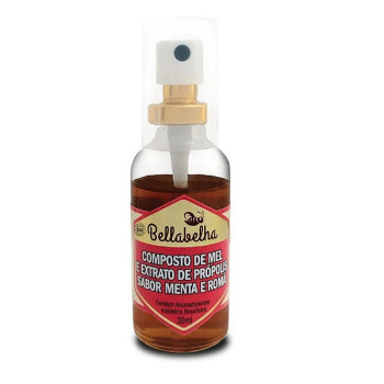 Composto de Mel e Extrato de Própolis Menta, Malva e Romã em Spray 30ml - BellaBelha
