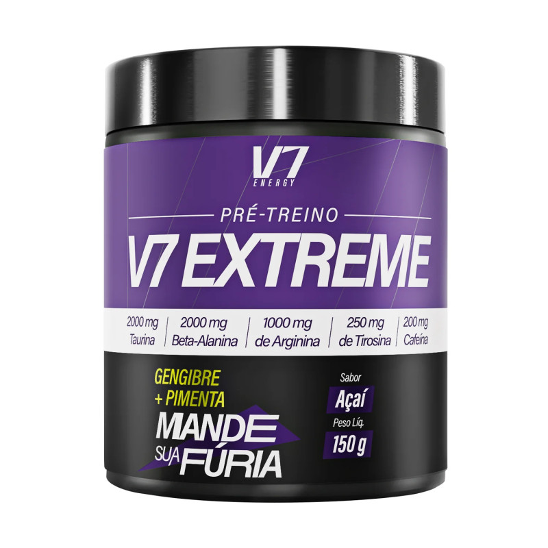 Pré-Treino V7 Extreme 150g – Sabor Açaí – V7 Energy Pré-Treino V7 Extreme 150g – Sabor Açaí – V7 Energy