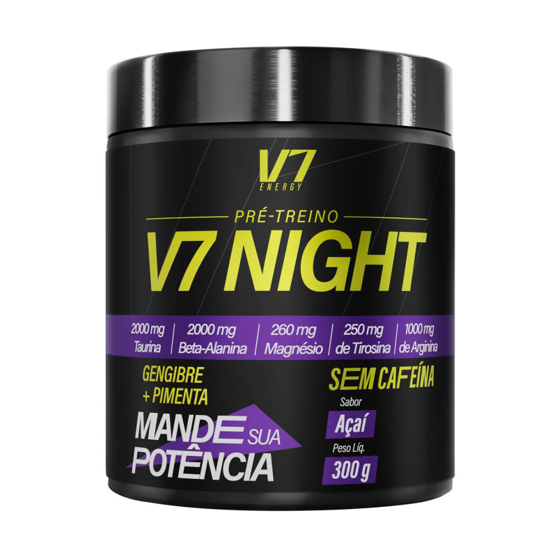Pré-Treino V7 Night 300g – Sabor Açaí – V7 Energy Pré-Treino V7 Night 300g – Sabor Açaí – V7 Energy