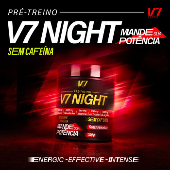 Pré-Treino V7 Night 300g – Sabor Frutas Vermelhas – V7 Energy