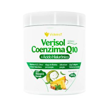 Colágeno Verisol + Coenzima Q10 e Ácido Hialurônico Abacaxi com Hortelã 200g - VIDEIRA7