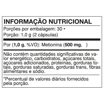 L-METIONINA 500 MG 60 CAPS - V7 ENERGY