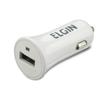 Carregador de Celular Veicular com 1 Porta USB 1.0A Branco - Elgin - 46RCV1USB000