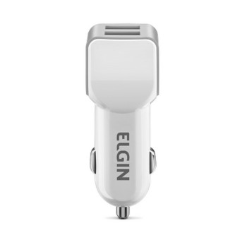 Carregador de Celular Veicular com 2 Portas USB 2.0A Branco - Elgin - 46RCV2USB000