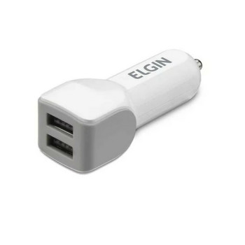 Carregador de Celular Veicular com 2 Portas USB 2.0A Branco - Elgin - 46RCV2USB000