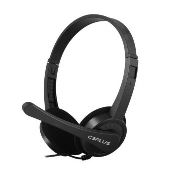 Fone de Ouvido Headset com Microfone Conexão P2 Preto C3Plus - PH-02BK