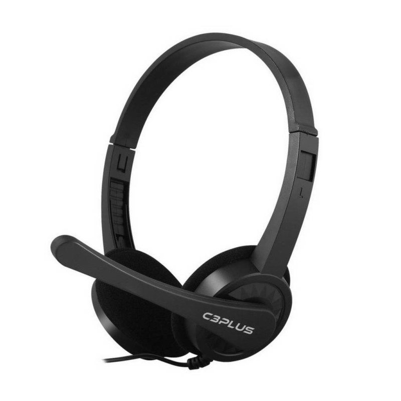Fone de Ouvido Headset com Microfone Conexão P2 Preto C3Plus - PH-02BK Fone de Ouvido Headset com Microfone Conexão P2 Preto C3Plus - PH-02BK