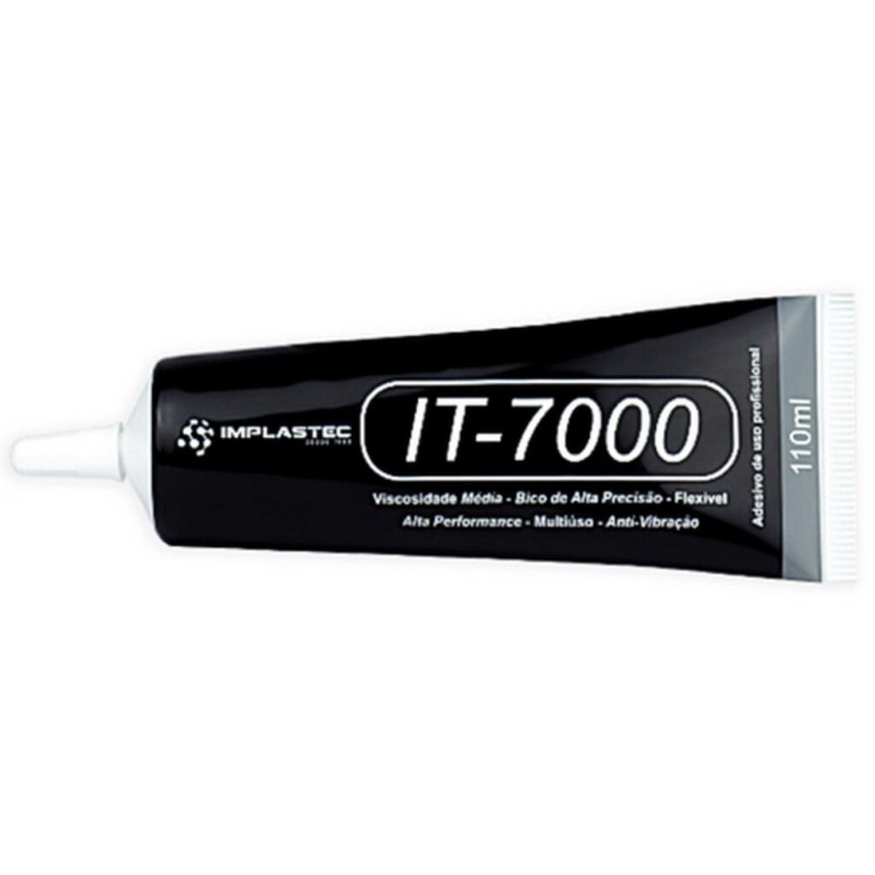 Cola para Tela Celular IT-7000 110ml Preta Implastec - PACCIT700012CX Cola para Tela Celular IT-7000 110ml Preta Implastec - PACCIT700012CX