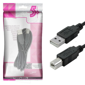 Cabo USB A-Macho - B-Macho 2,0 Metros 2.0 Preto 5+ - 018-1403