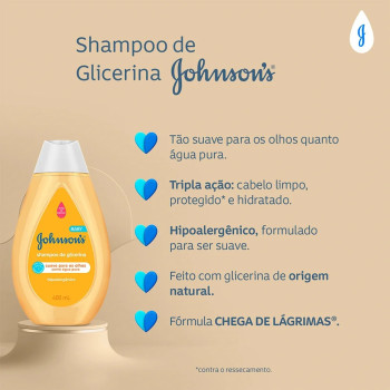Shampoo Johnson's Baby de Glicerina, para Bebê, 200ml