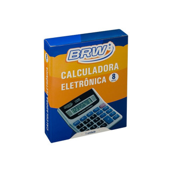 Calculadora Eletrônica de Mesa 8 Dígitos Cinza BRW - Unitário - CC2000