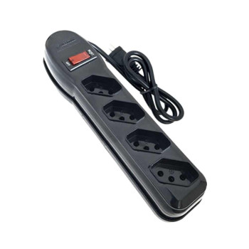 Filtro de Linha Megatron com 4 Tomadas 10A 3 Pinos Bivolt 1 Metro Preto - 61 - Circuit Breaker
