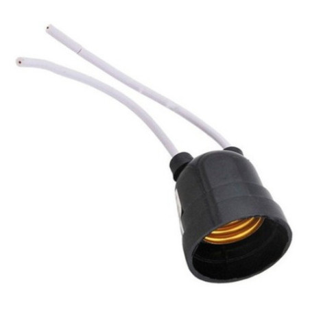 SOQUETE (BOCAL) COM RABICHO E-27 4A BIVOLT PRETO (MT-2085) DECORLUX