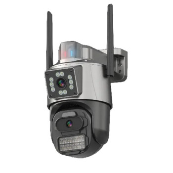 Câmera IP Wireless Speed Dome 360G Wi-Fi Dupla Imagem Visão Noturna Áudio MicroSD - iCSee A38 Bullet PTZ - XC-CW-03
