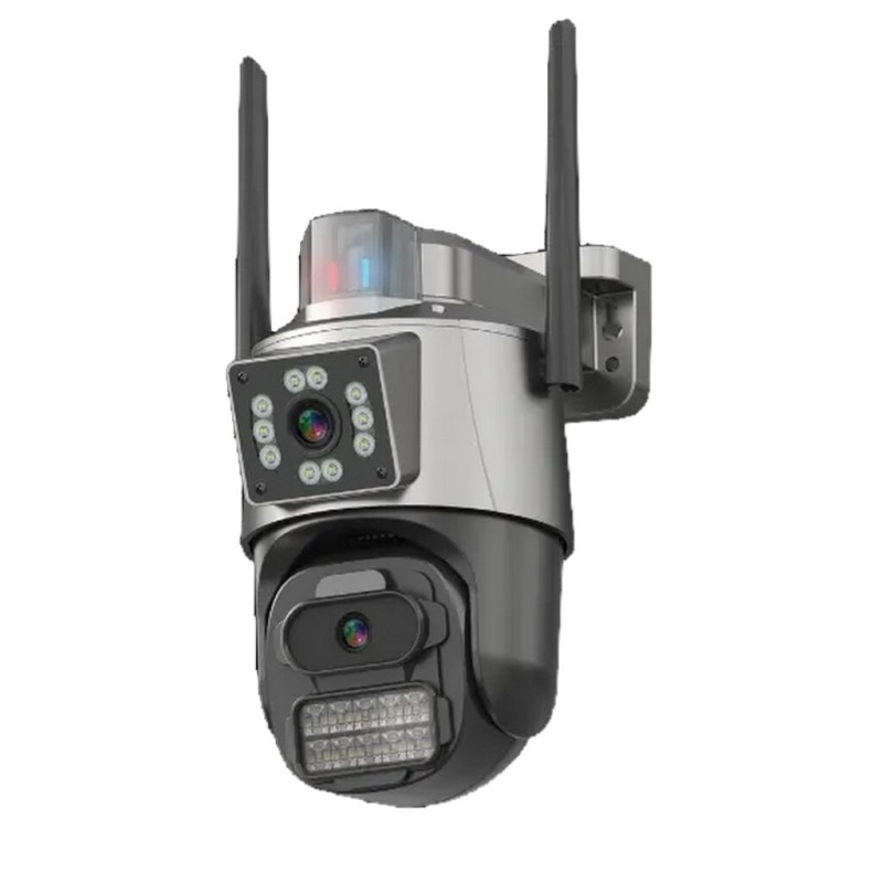 Câmera IP Wireless Speed Dome 360G Wi-Fi Dupla Imagem Visão Noturna Áudio MicroSD - iCSee A38 Bullet PTZ - XC-CW-03 Câmera IP Wireless Speed Dome 360G Wi-Fi Dupla Imagem Visão Noturna Áudio MicroSD - iCSee A38 Bullet PTZ - XC-CW-03