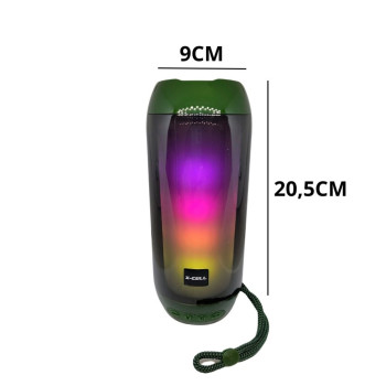 Caixa de Som Portátil RGB X-Cell 20W Bluetooth, USB, FM, TF, TWS - XC-CP-207