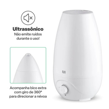 Umidificador de Ar Multilaser Easy Air Bivolt 2,6 Litros Branco - HC118
