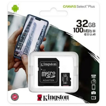 Cartão de Memória Kingston Select Plus 32 GB Micro Classe 10 com Adaptador - SDCS2/32GB