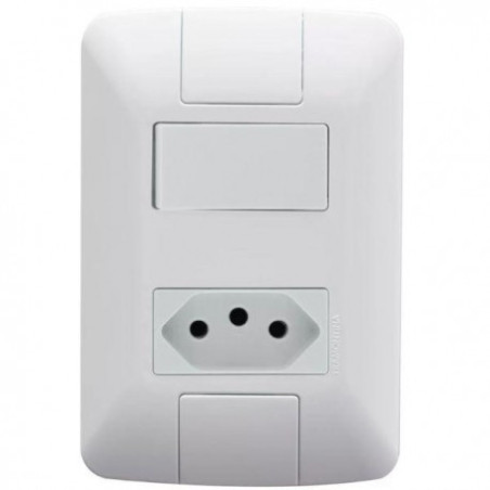 INTERRUPTOR 1S 06A + TOMADA 2P+T 20A HORIZONTAL ARIA TRAMONTINA