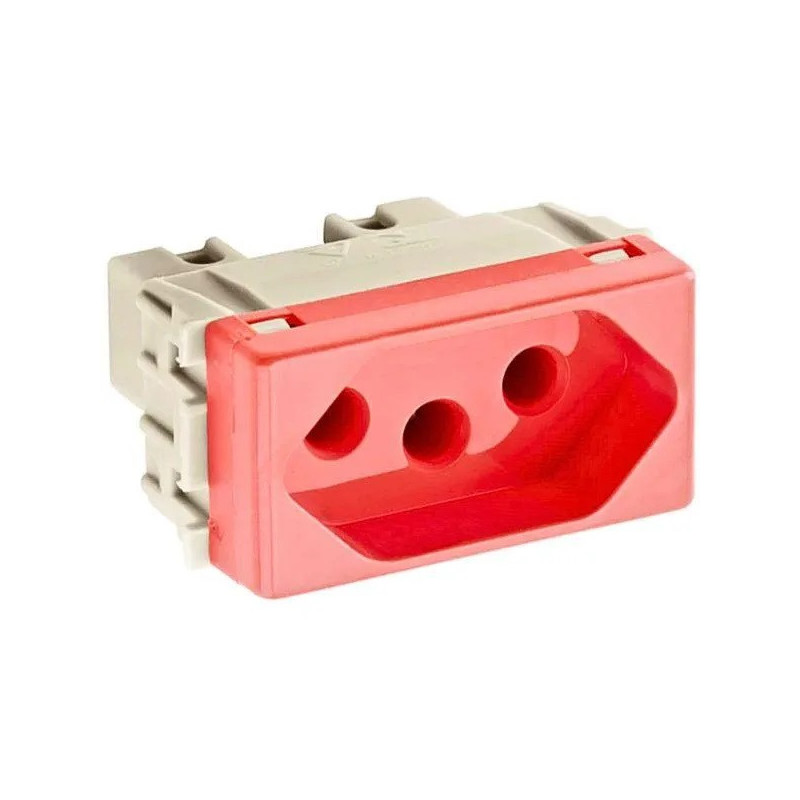 MODULO TOMADA VERMELHO 2P+T 20A TRAMONTINA MODULO TOMADA VERMELHO 2P+T 20A TRAMONTINA